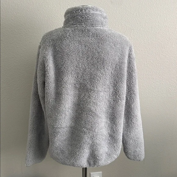 Patagonia Women's Los Gatos 1/4 Zip Cozy Gray Teddy Jacket - Picture 5 of 6
